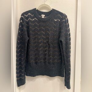 Hinge (Nordstrom) Black zigzag Knit Sweater - XL